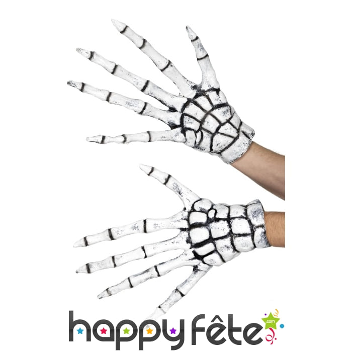 Gants squelettes avec longs doigts