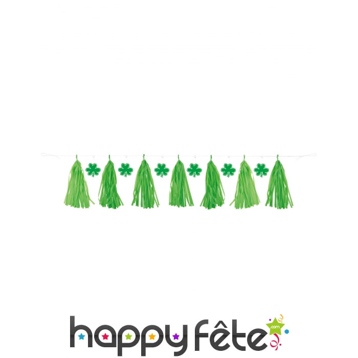 Guirlande Saint Patrick trèfles et pompons 213cm