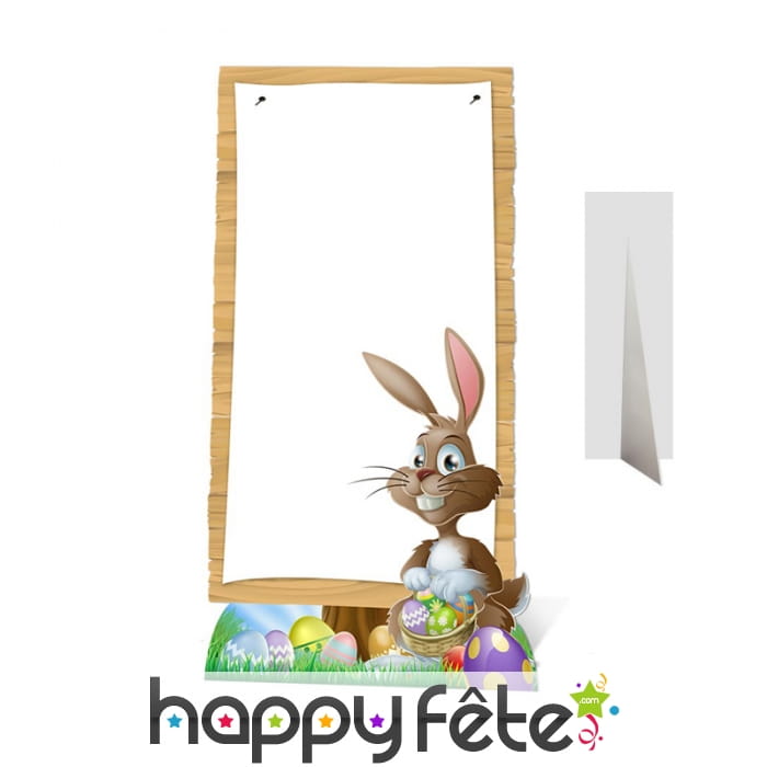 Grand tableau de pâques décoré d'un lapin