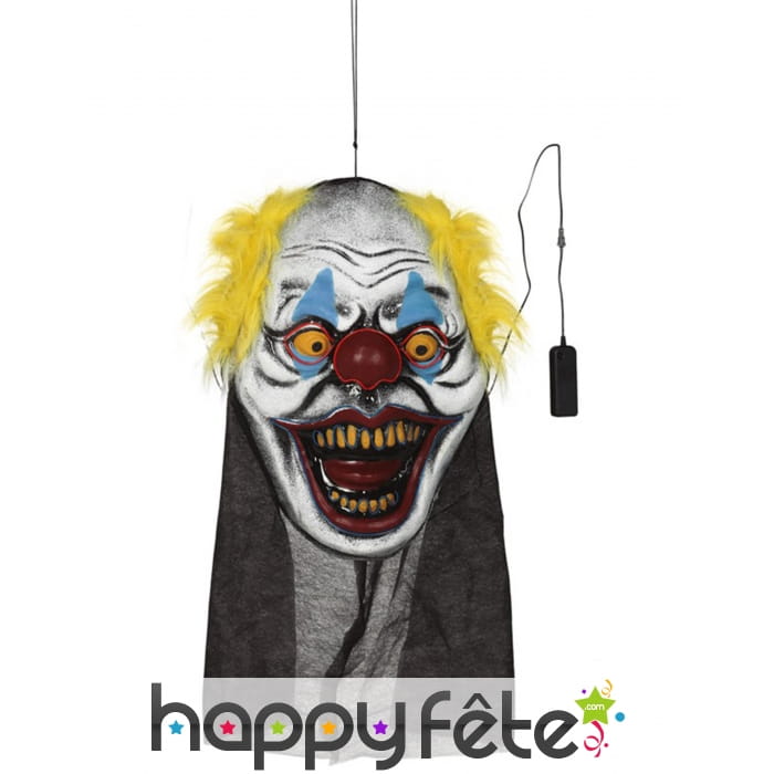 Grande tête de clown de Halloween lumineuse, 95cm