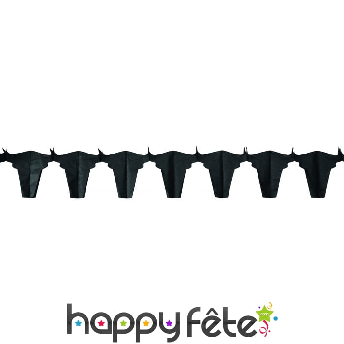 Guirlande tête de taureau noir