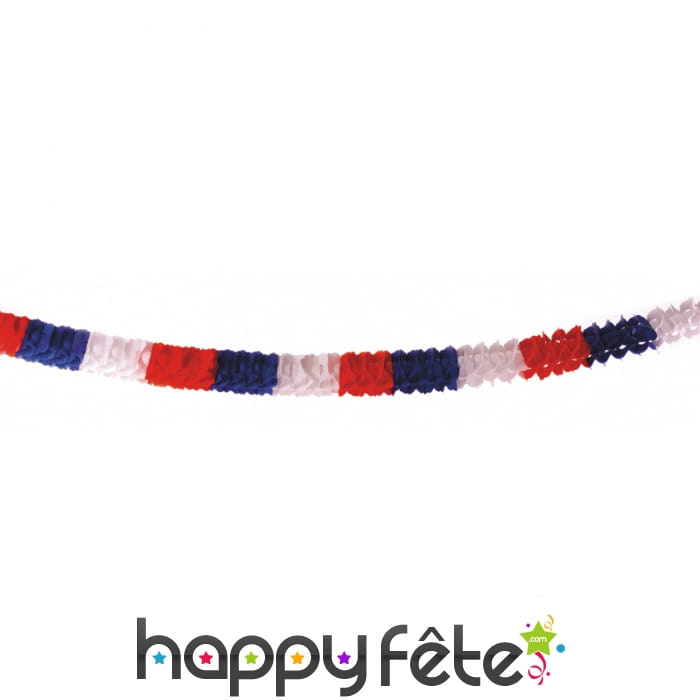Guirlande tricolore France en papier, 6m