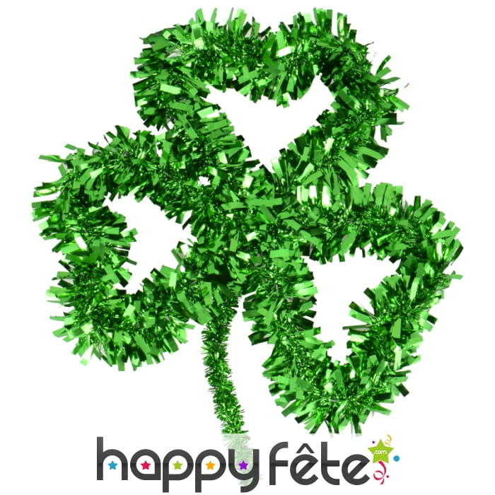 Grand trèfle vert décoratif de 33cm
