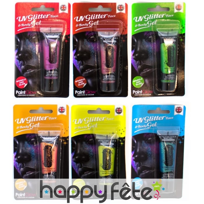 Gel UV à paillettes pour le corps, phosphorescent