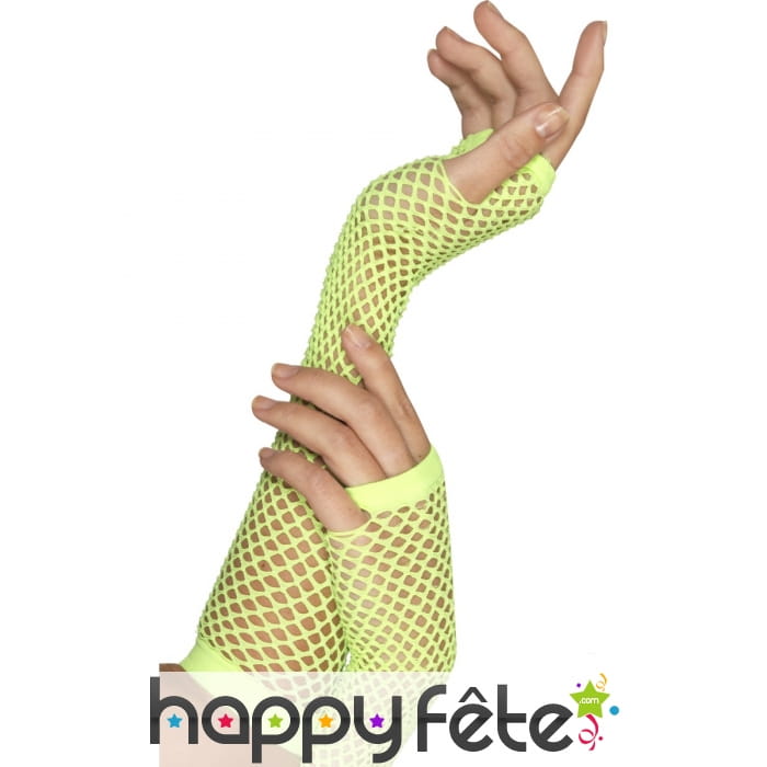 Gants vert filet sans doigts.