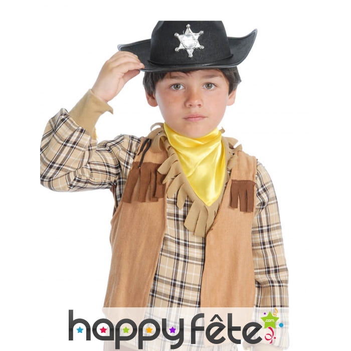 Gilet Western à franges beige et marron enfant