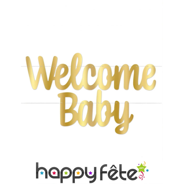 Guirlande Welcome Baby Lettres Dorées 121cm