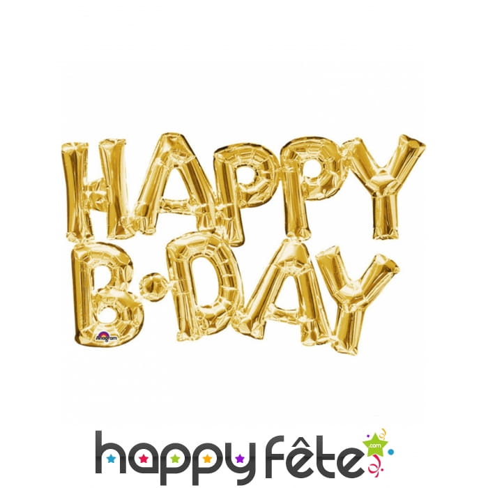Happy Birthday en ballons dorés de 78 cm