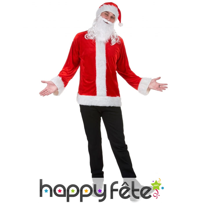 Haut, bonnet et barbe de père Noël