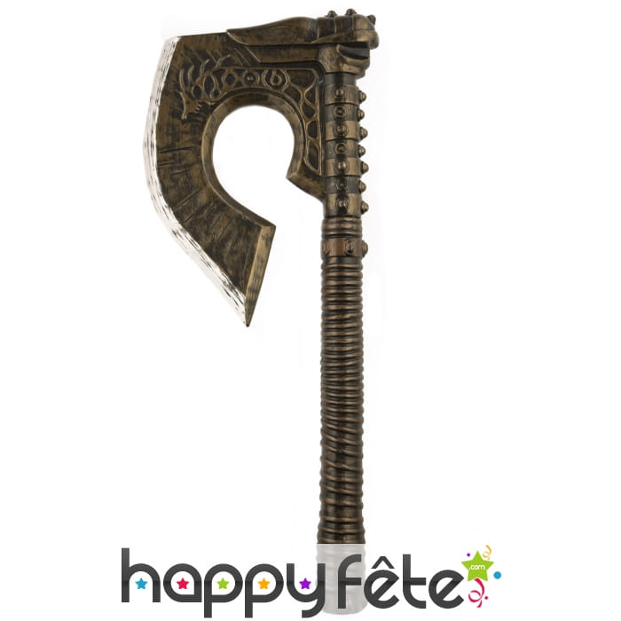 Hache bronze lame recourbée, 60cm