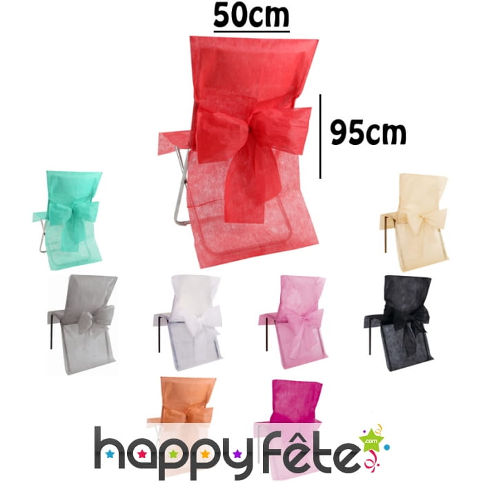 Housses de chaise avec noeud, 50x95cm