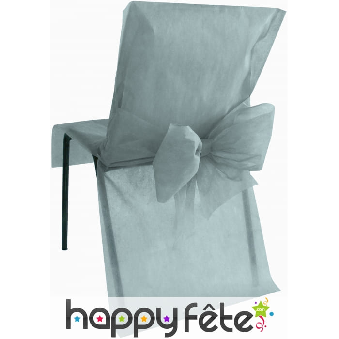 Housses de chaise non tissé noeud gris