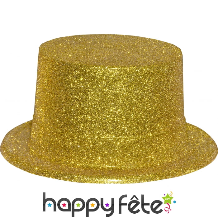 Haut de forme avec paillettes or