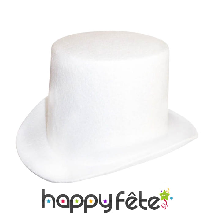 Haut de forme blanc en feutrine