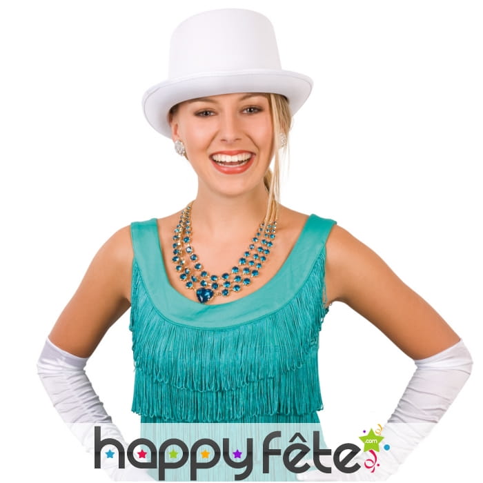 Haut de forme blanc satiné