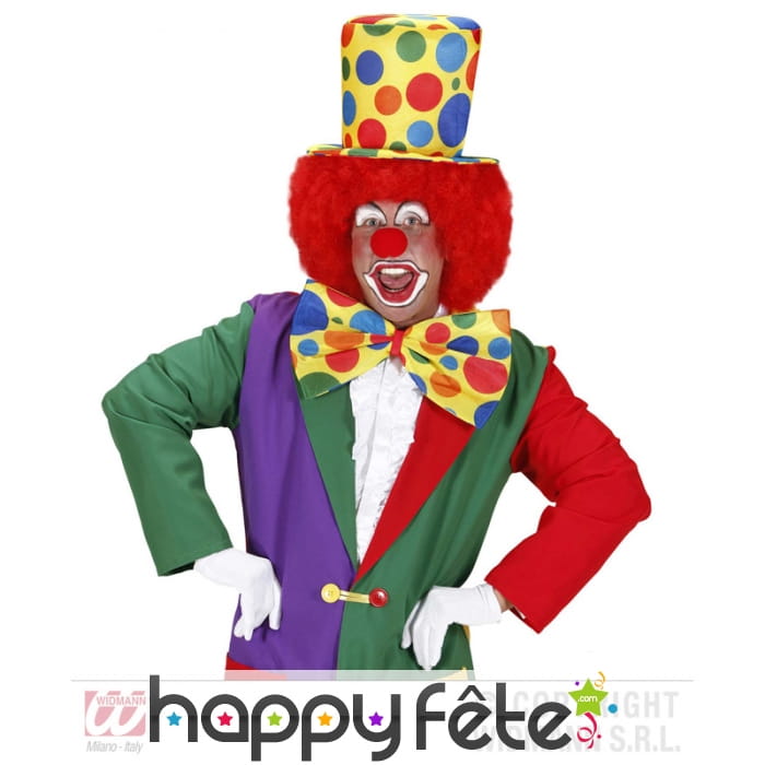 Haut de forme de clown, multicolore