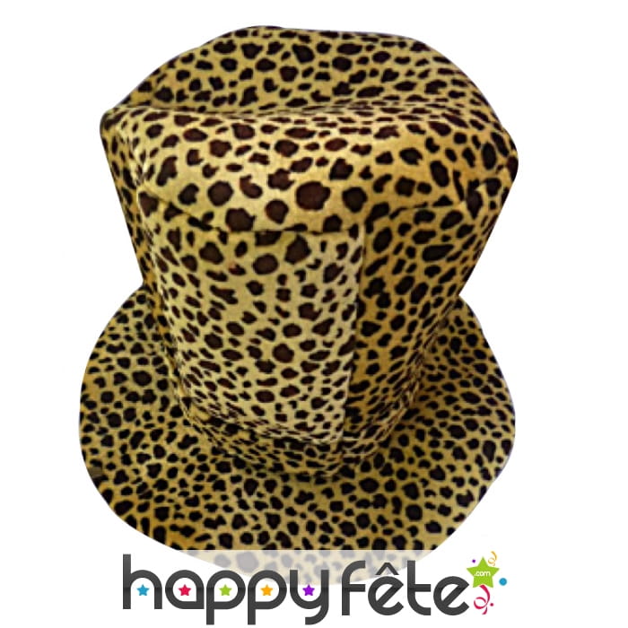 Haut de forme en mousse leopard