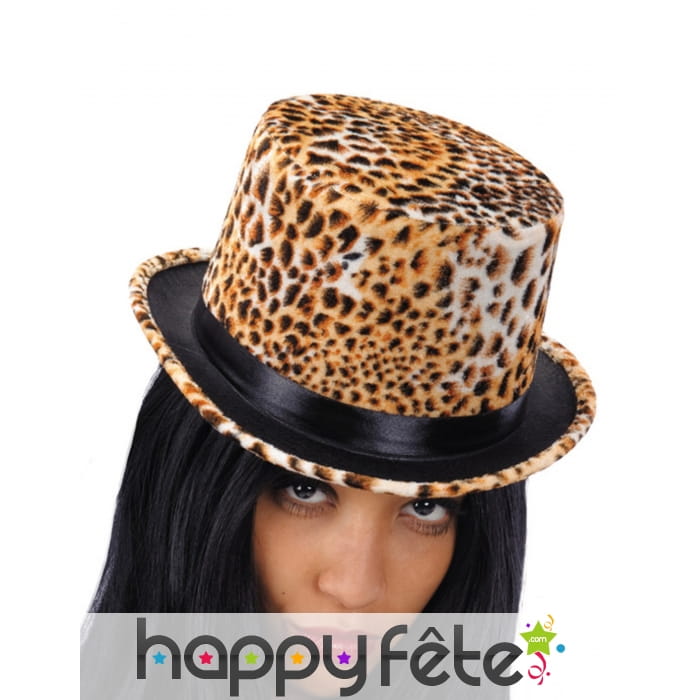 Haut de forme imprimé léopard