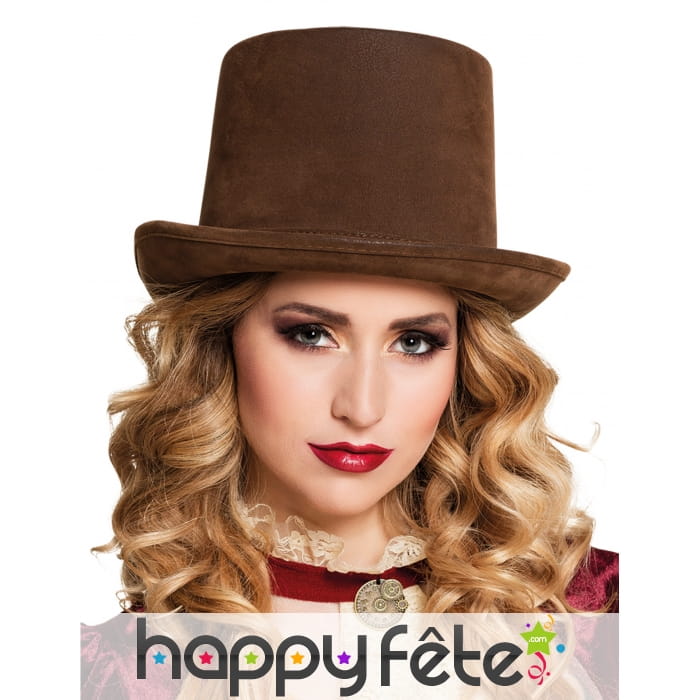 Haut de forme marron Steampunk