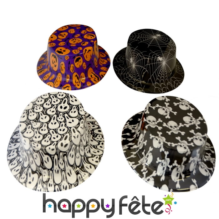 Haut de forme motifs halloween en plastique