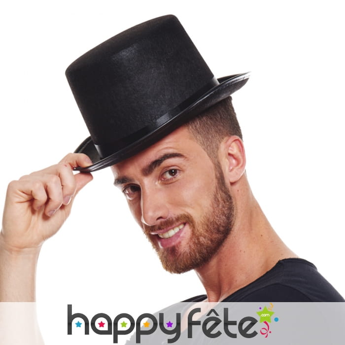 Haut de forme noir en feutrine