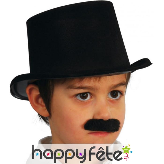 Haut de forme noir uni pour enfant