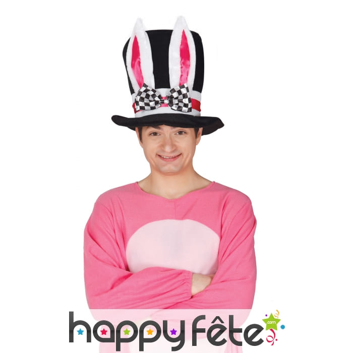 Haut de forme oreilles de lapin Alice