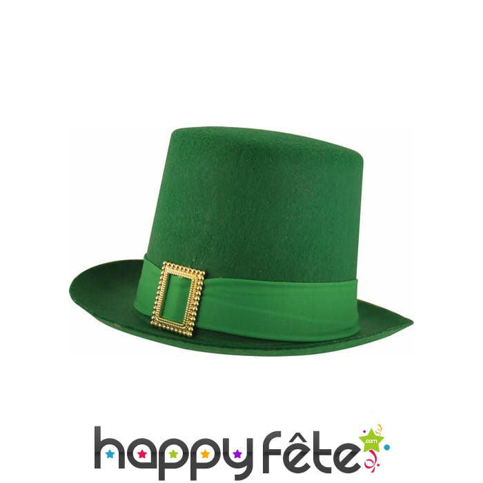 Haut de forme Saint Patrick rigide vert uni