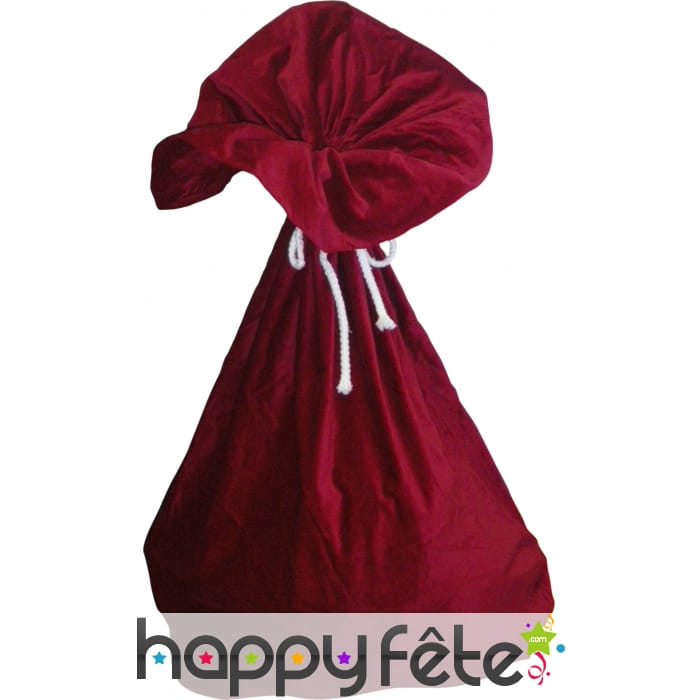 Hotte de pere noël effet velours