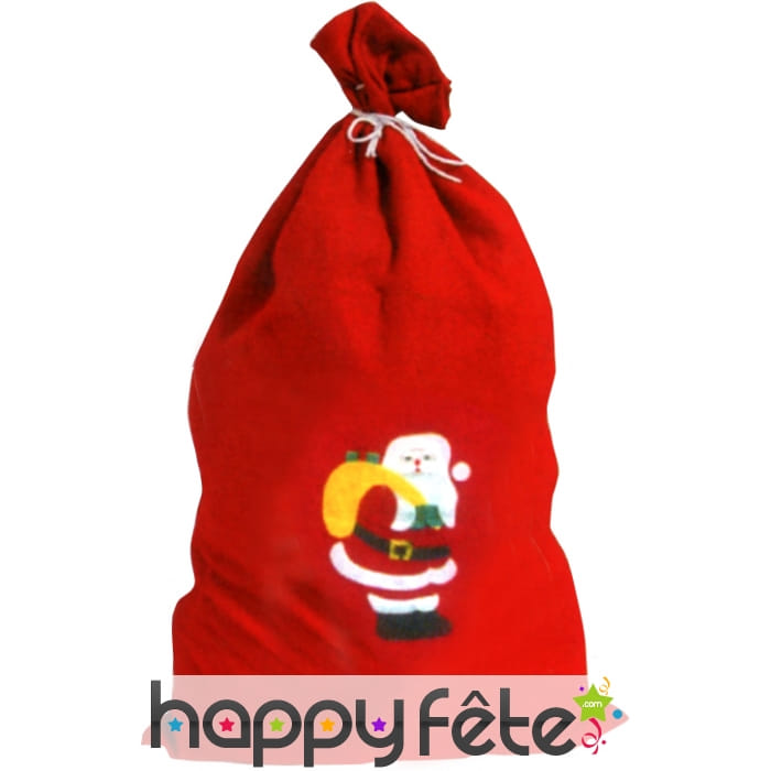 Hotte de père noel en feutrine décorée