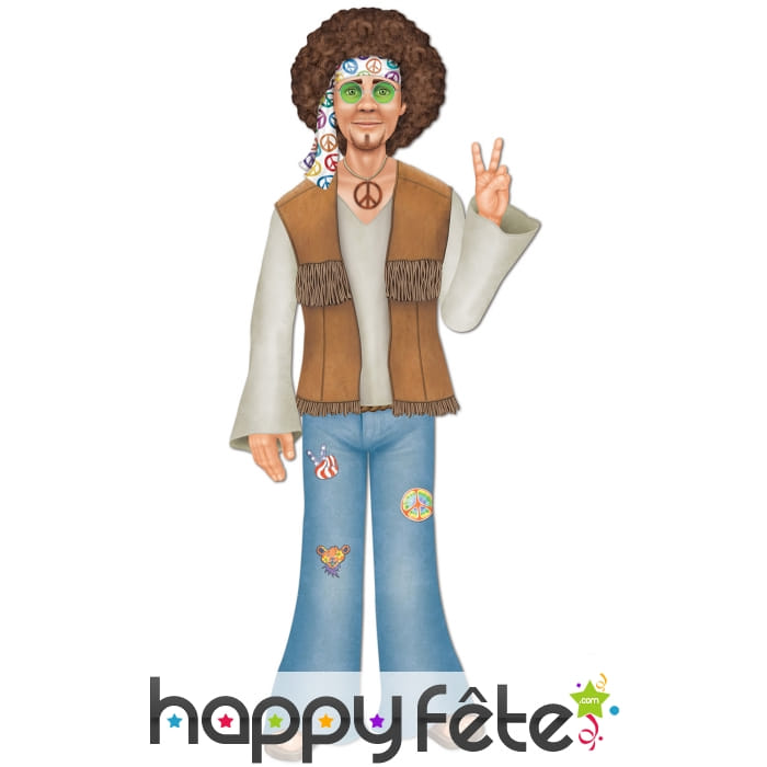 Homme hippie décoratif de 94cm, en carton