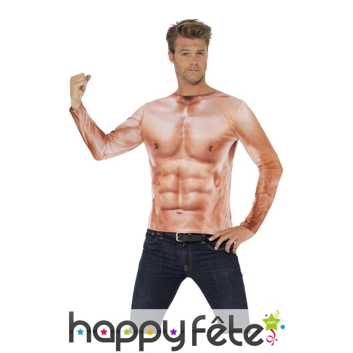 Haut imprimé de faux muscles, réaliste