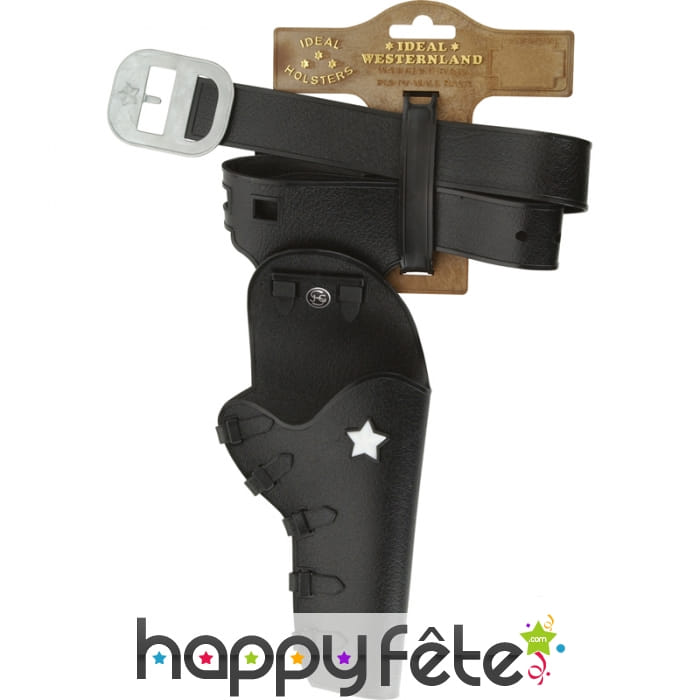 Holster noir uni avec boucle argentée