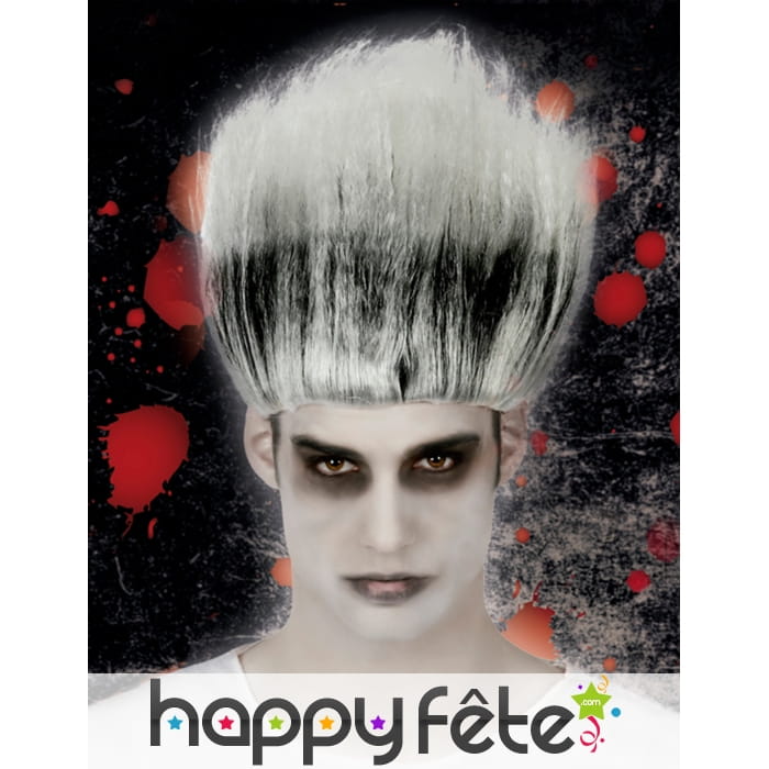 Haute perruque blanche noire de fantôme
