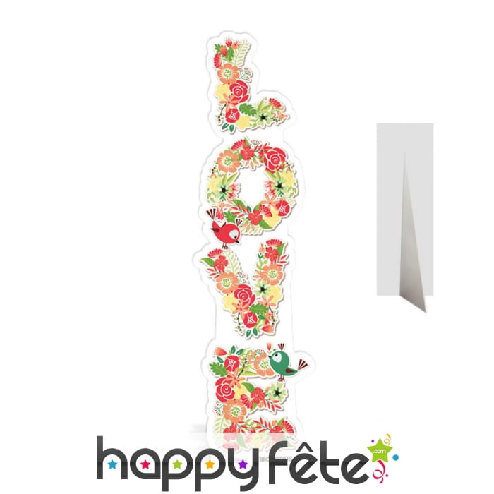 Inscription Love fleurie en carton