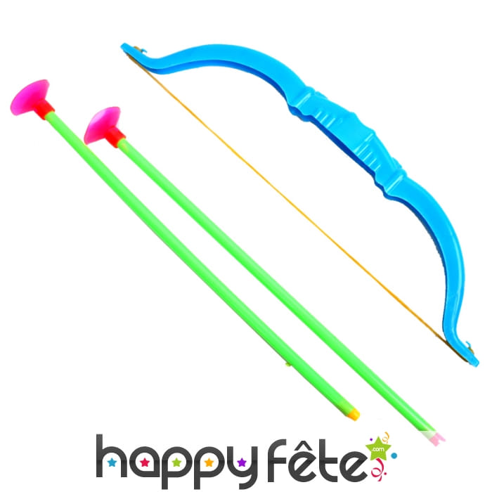 Jouet arc en plastique de 25cm avec flèches