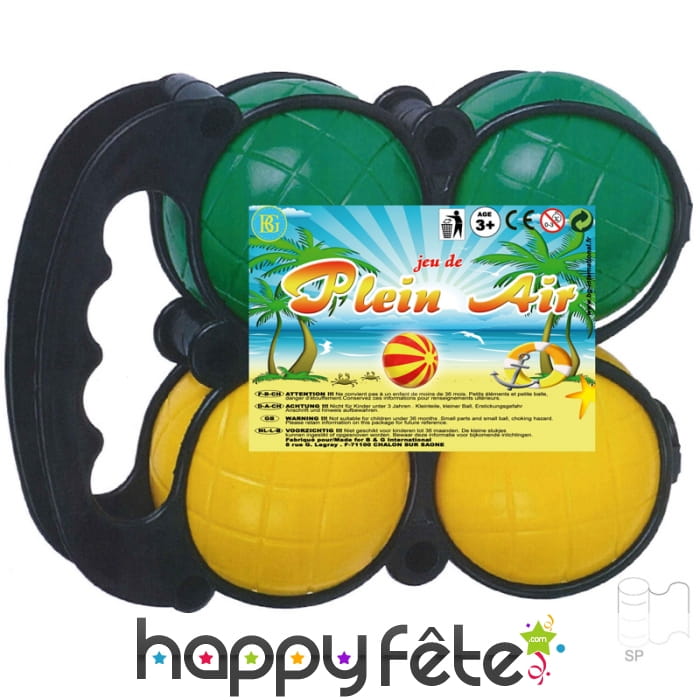 Jeu de 4 boules pétanque plastique et cochonnet
