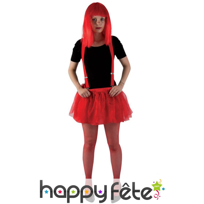 Jupon doublé en tulle rouge