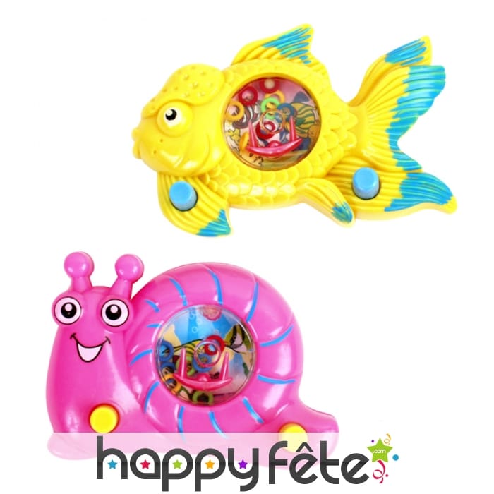 Jeu de patience escargot ou poisson, 10cm