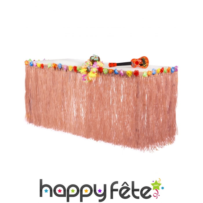 Jupe de table Beige imitation raphia style hawaï