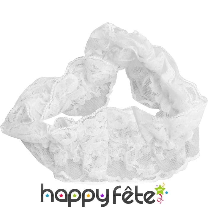 Jarretiere en dentelle blanche