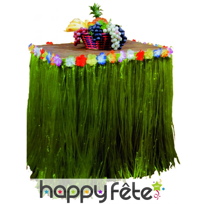 Jupe en rafia verte pour table