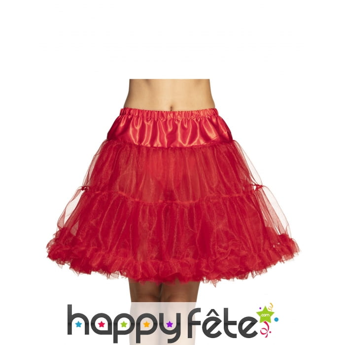 Jupon en voile rouge mi-long pour adulte
