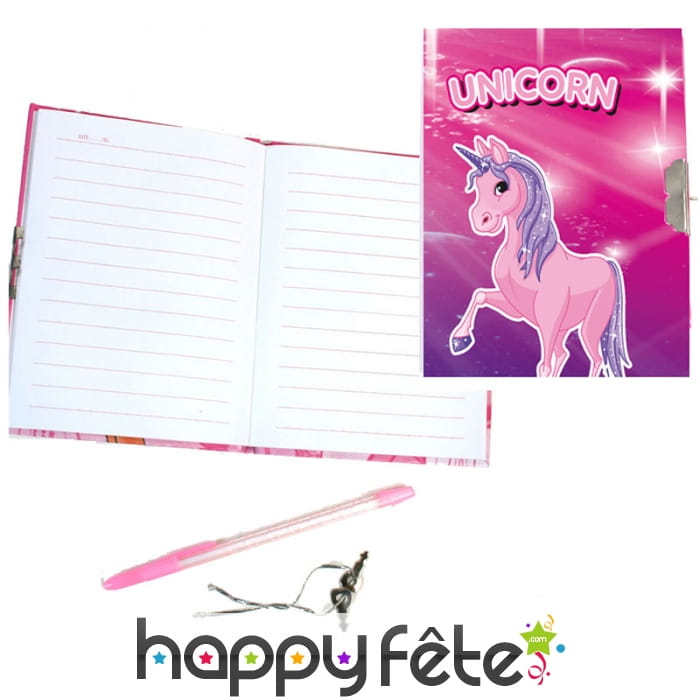 Journal intime licorne rose
