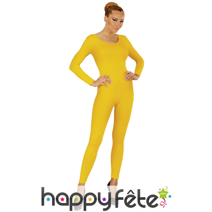 Justaucorps jaune uni pour femme