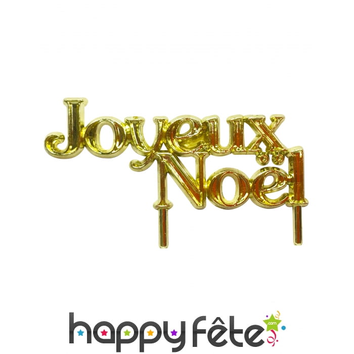 Joyeux Noël doré de 7cm pour bûche de Noël