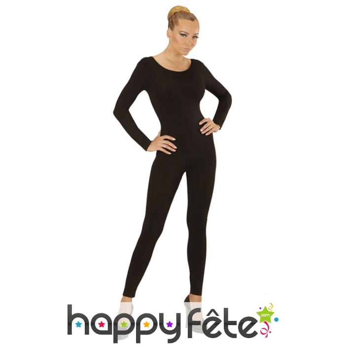 Justaucorps noir uni pour femme