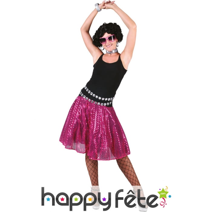 Jupe rose disco recouverte de sequins