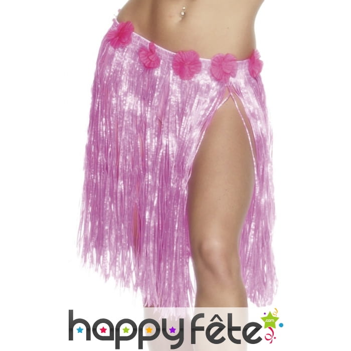 Jupe rose fleurs sexy