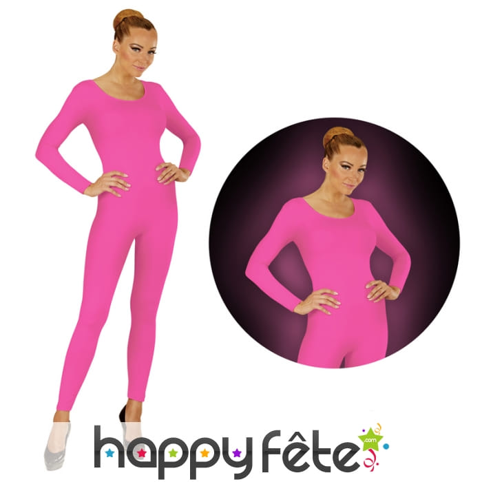 Justaucorps rose fluo pour femme